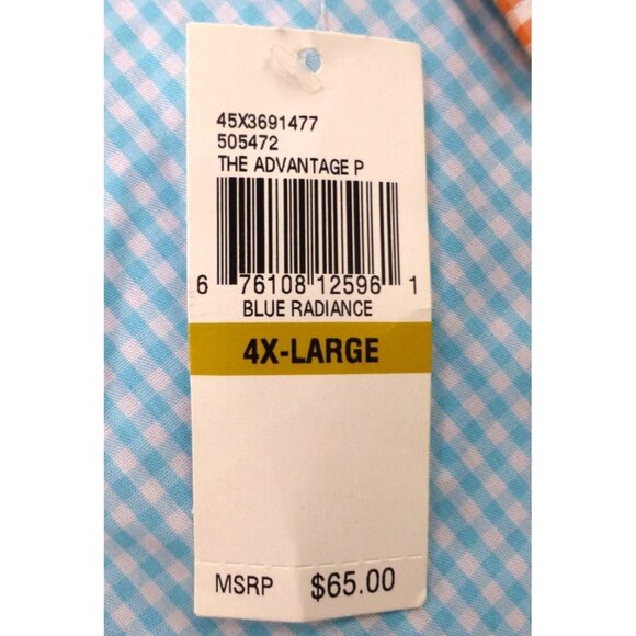 NWT Izod Colorblock Gingham Button Down Shirt Preppy Casual Summer Mens 4XL - Picture 3 of 15